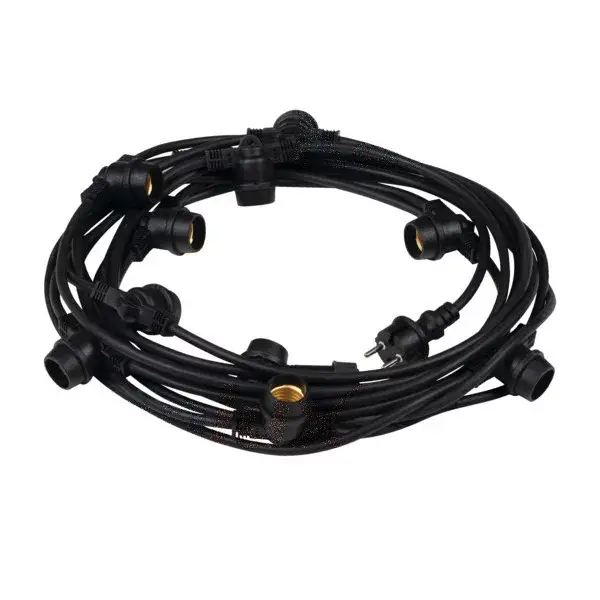 Népszerű Girland világítólánc GRL 10xE27 IP44 11m Black Kanlux