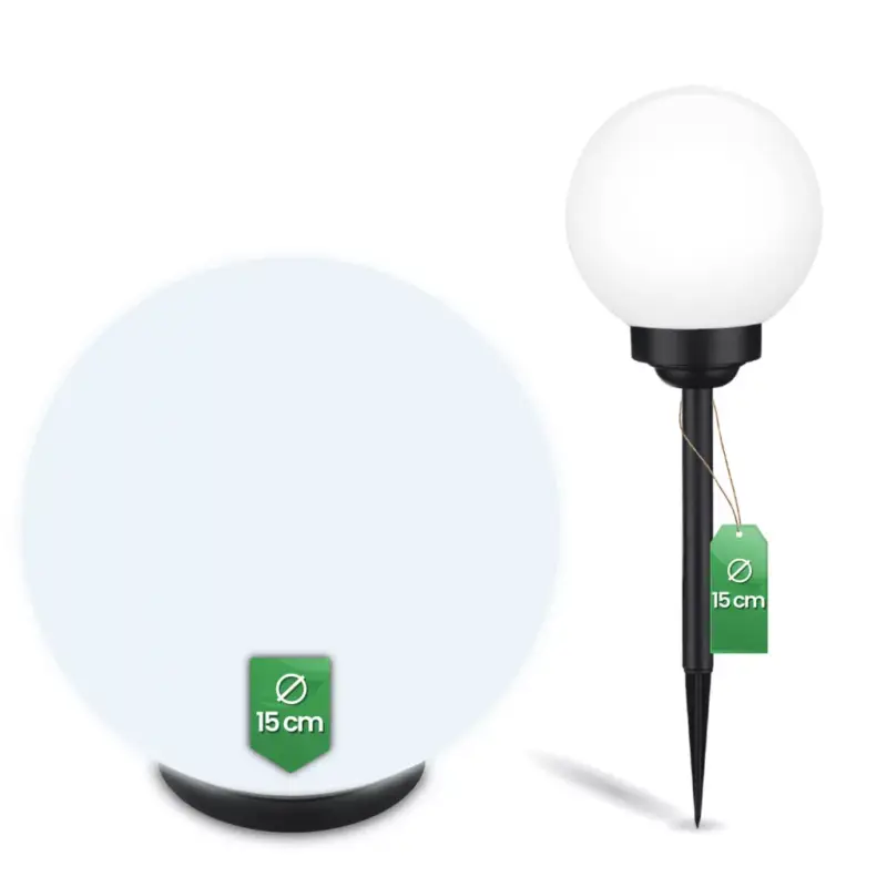 Korlátozott ajánlat Napelemes LED kerti lámpa ATRIS szegecses fehér golyós 15cm LUMILED