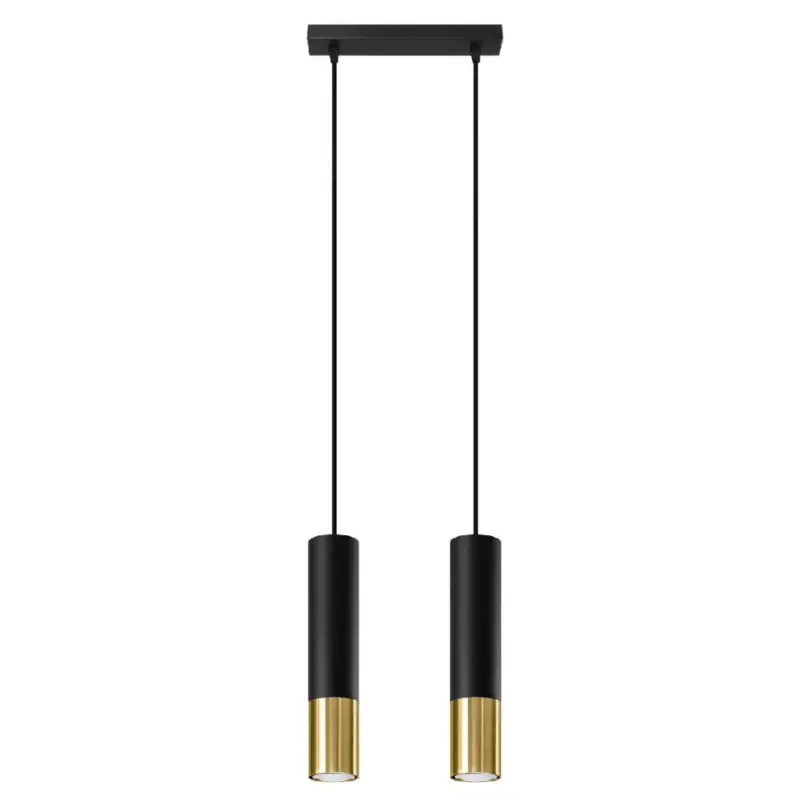 Olcsóbb LOOPEZ 2xGU10 Black Gold LED mennyezeti lámpa SOLLUX