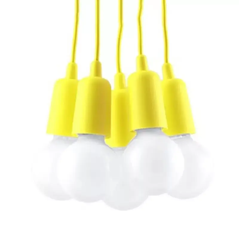 DIEGO 5xE27 LED függő mennyezeti lámpa sárga SOLLUX Kedvezmény