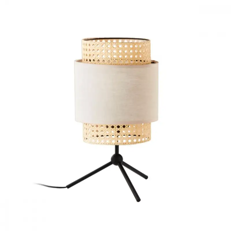 BOHO NATURE éjszakai asztali lámpa rattan fekete és bézs Boho stílusú E27 5577 TK világítás Vásárlói kedvenc