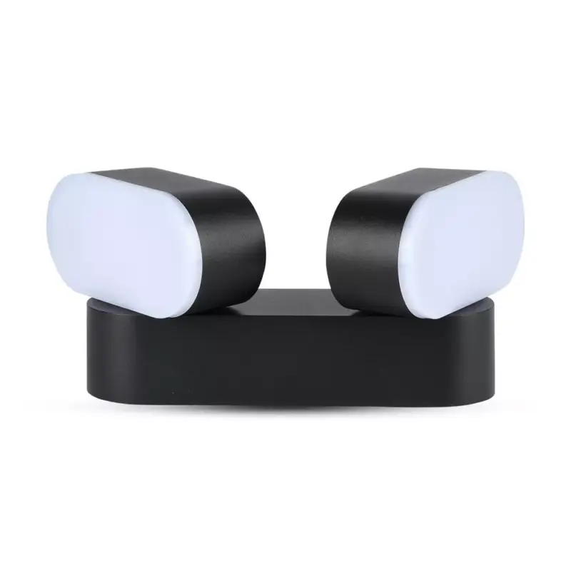 Végkiárusítás LED fali lámpa 12W 3000K IP65 350°-ban forgatható dupla fekete VT-814 V-TAC