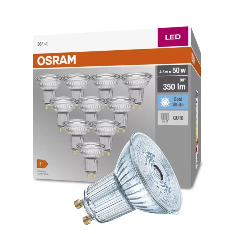Alacsony ár 10PAK LED izzó GU10 4.3W = 50W 350lm 4000K Semleges 36° OSRAM