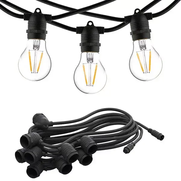 Újdonság Outdoor Garden Girland fénylánc FESTOON LIGHTS 7873 10xE27 IP65 6m fekete Nowodvorski