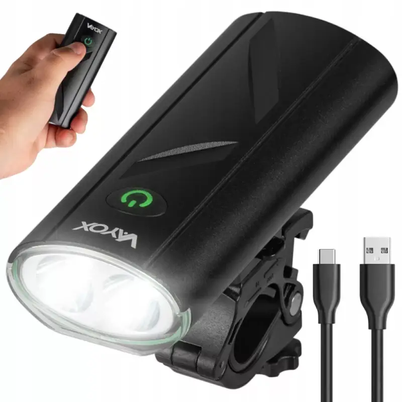 Végkiárusítás Zseblámpa LED kerékpáros fényszóró USB-C tartó 5 mód 260lm IPX6 VAYOX
