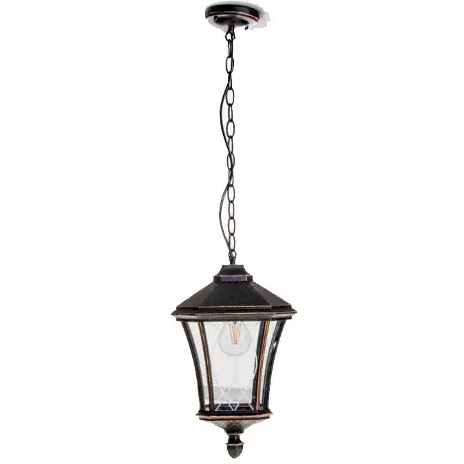 Kültéri kerti függesztett lámpa LANTERN LED-hez 1x E27 IP44 fekete és arany LO4505 Kobi Legnépszerűbb