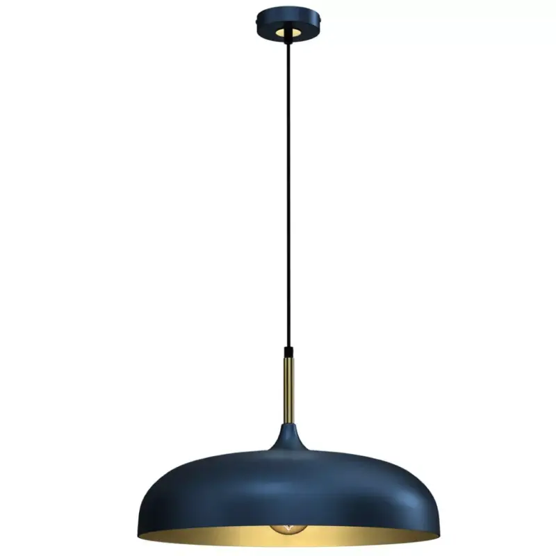 Outlet LINCOLN mennyezeti függőlámpa kék arany 1xE27 45cm Milagro