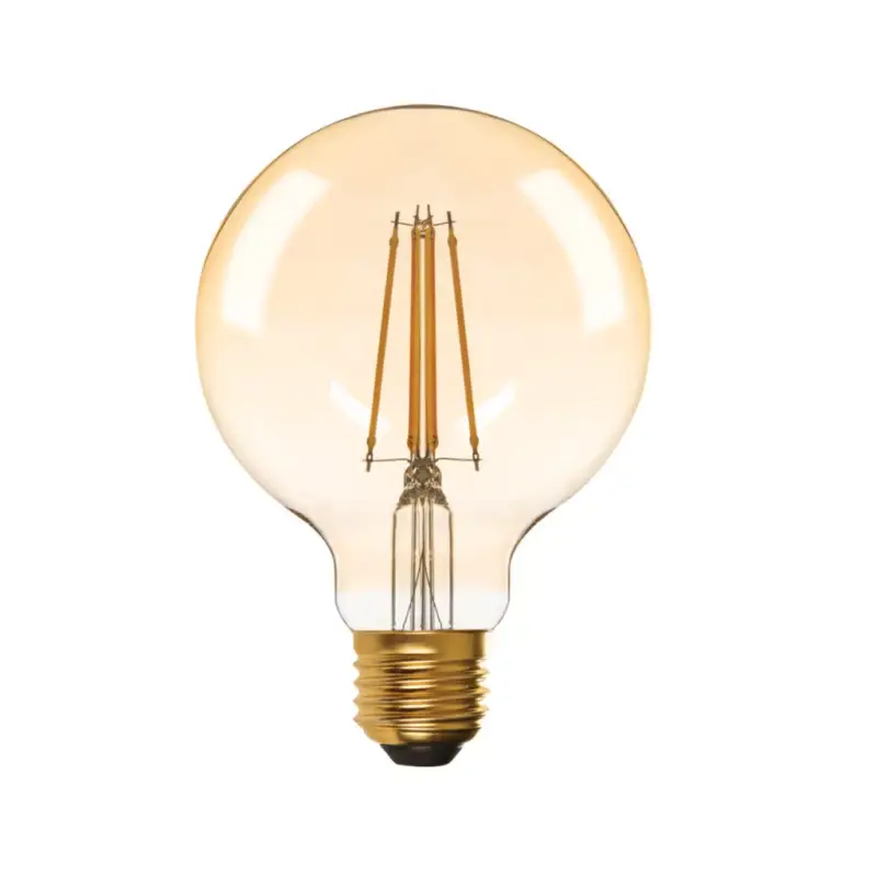 Vedd meg most LED izzó XLED Globe E27 G95 7W 725lm 2500K meleg izzószál borostyán KANLUX