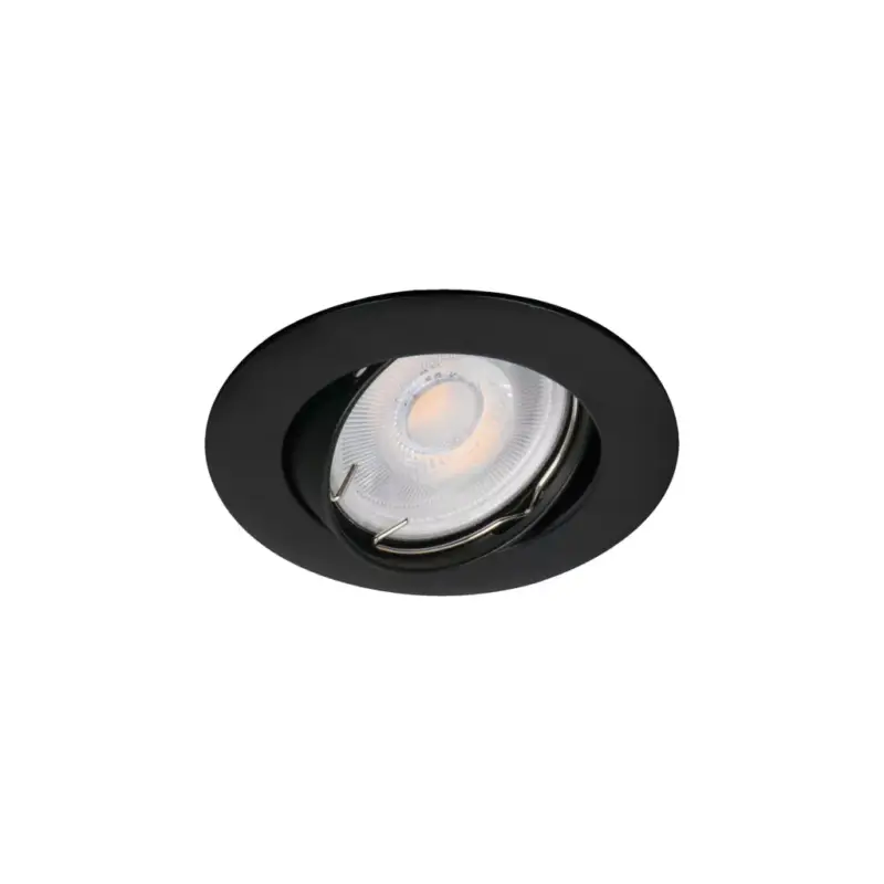 Azonnali szállítás Süllyesztett mennyezeti lámpa VIDI MR16 GU5.3 12AC/DC fekete mozgatható kerek KANLUX