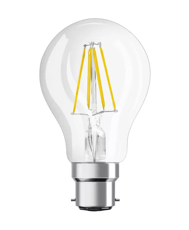 Outlet LED izzó A60 B22d 6.5W = 60W 806lm 2700K meleg FILAMENT Fehér LEDVANCE