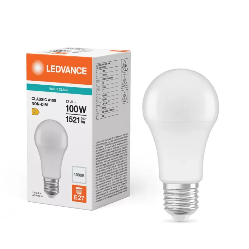 Végkiárusítás LED izzó A60 E27 13W = 100W 1521lm 4000K semleges fehér LEDVANCE
