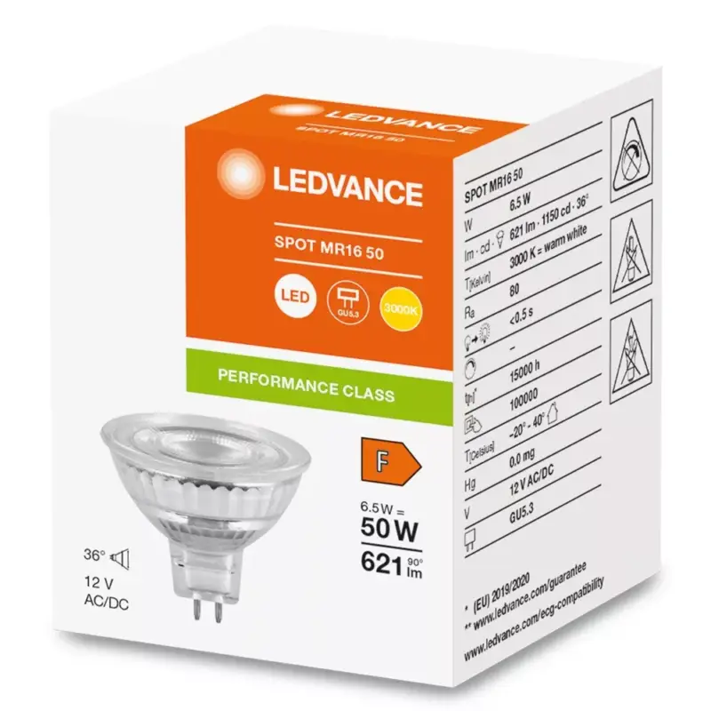 Újdonság LED izzó MR16 GU5.3 6.5W = 50W 621lm 3000K meleg fehér 12V FILAMENT LEDVANCE