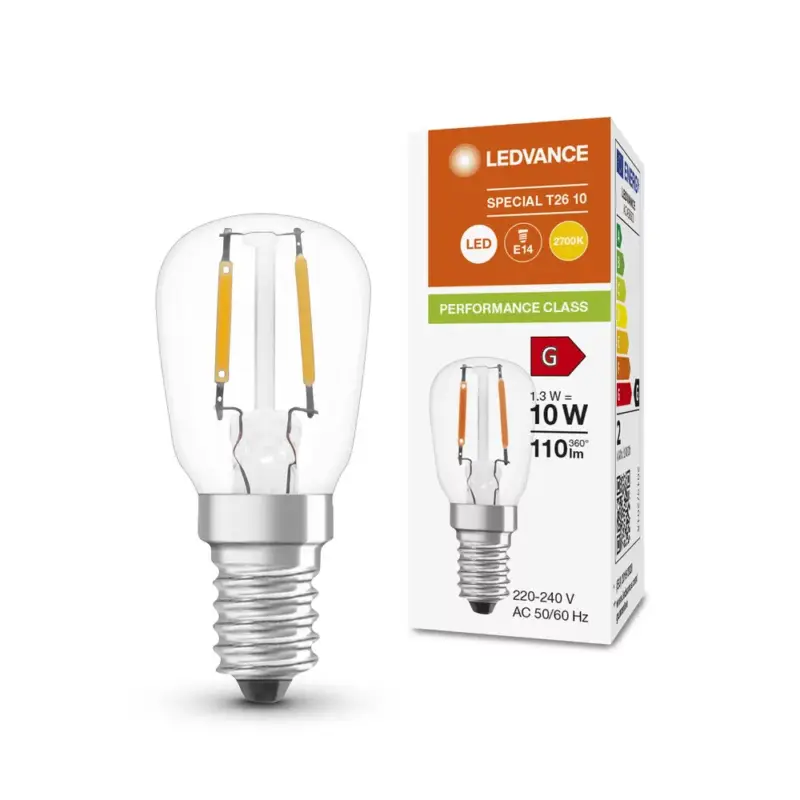 LED izzó T26 E14 1.3W = 10W 110lm 2700K meleg fehér FILAMENT LEDVANCE Végkiárusítás