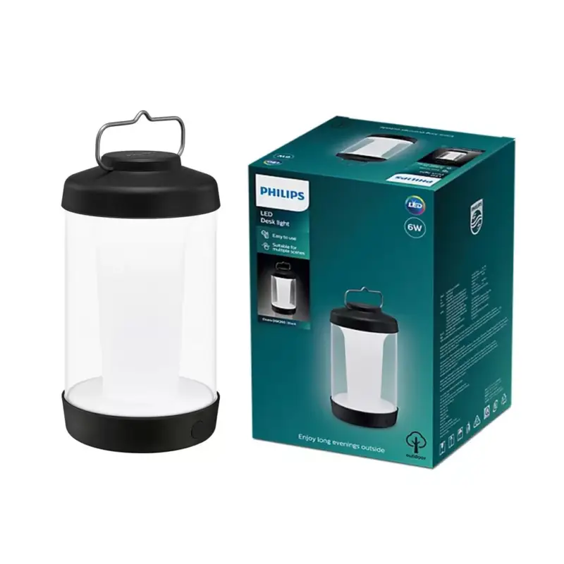 Vedd meg online LED asztali lámpa CICERO 6W 5000K szabályozható USB hordozható fekete PHILIPS