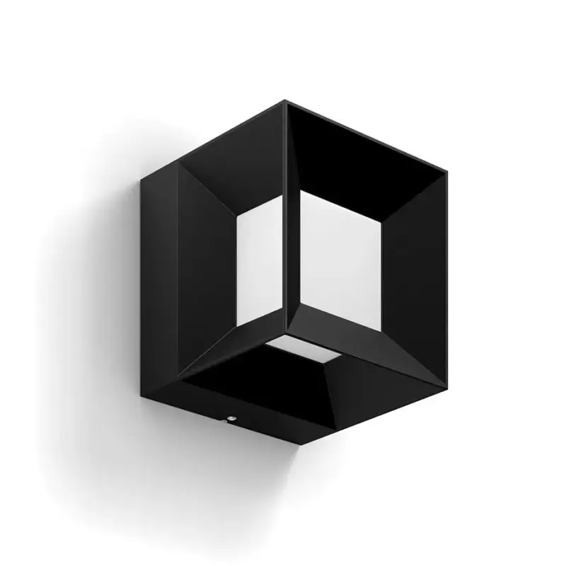 Végkiárusítás Kerti LED lámpa homlokzati fali lámpa PARTERRE myGarden 8W 2700K IP44 fekete kocka PHILIPS