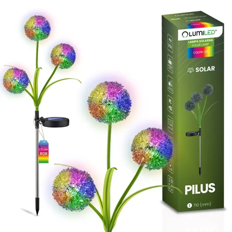 Napelemes kerti lámpa LED PILUS RGB Betét Dekoratív Virág Fokhagyma LUMILED Ajánlat