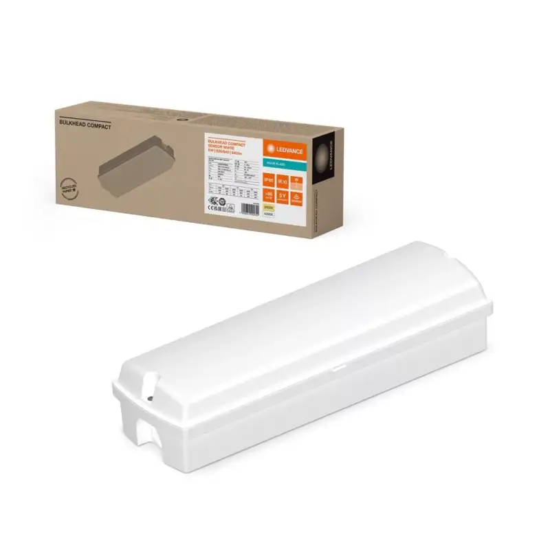 LED ipari kültéri fali lámpa homlokzat 8W 840lm 3000/4000K IP65 fehér vészhelyzeti modullal mozgás- és szürkületérzékelő válaszfallal Vedd meg online