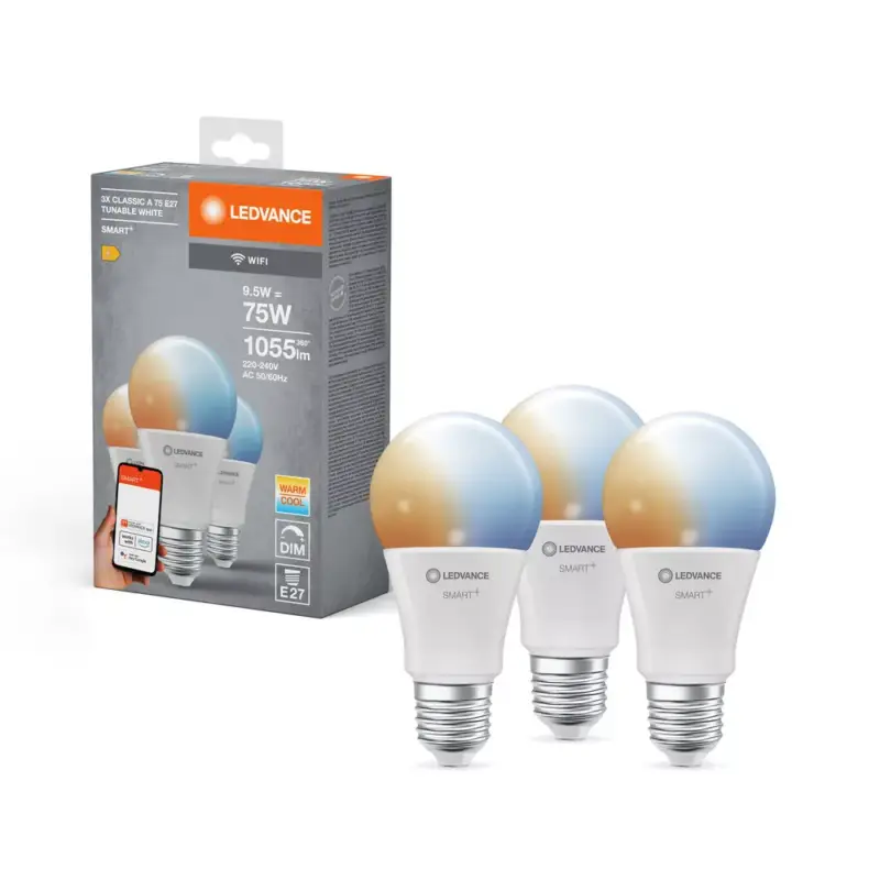 Ne maradj le LED izzó E27 9.5W = 75W 1055lm CCT fényerőszabályozható SMART+ WiFi Classic Ledvance