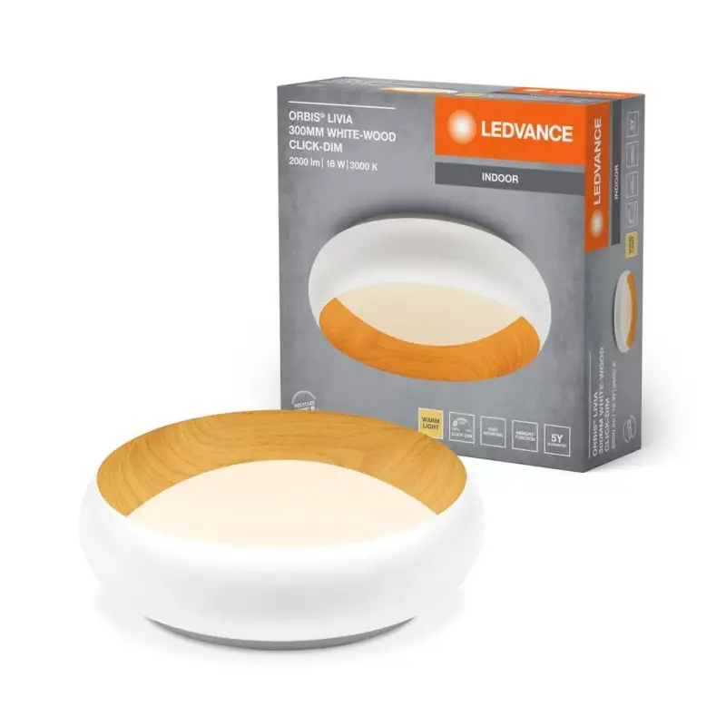 LED Mennyezeti Lámpa Felületre Szerelhető 16W 750lm 3000K Meleg, Szabályozható Fehér Barna 30cm Orbis Ledvance Végkiárusítás