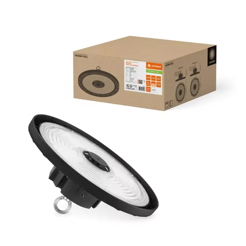 Legkelendőbb LED ipari lámpatest 150W 26550lm 4000K Semleges, szabályozható fényerejű, fekete, IP66 IK10, magas öböl, Gen 5, Ledvance