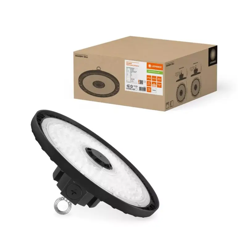 LED ipari lámpatest 150W 26400lm 4000K Semleges, szabályozható fényerejű, fekete, IP66 IK10, magas öböl, Gen 5, Ledvance Rendeld meg most