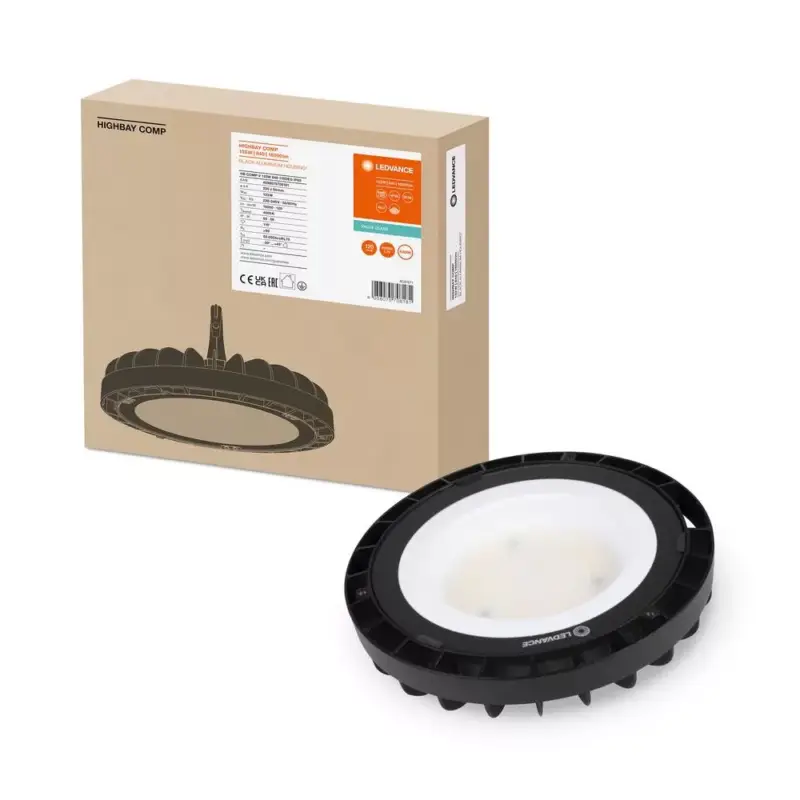 Akciós ár LED ipari lámpatest 133W 16000lm 4000K semleges fekete IP65 IK06 nagy öbölre szerelhető kompakt Ledvance