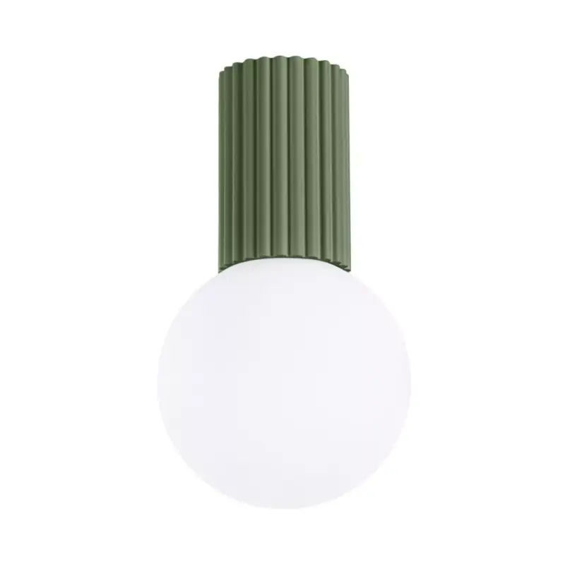 Fürdőszobai lámpa, felületre szerelhető, mennyezeti lámpa, G9, kerek, olajzöld, modern matt, IP44, Halo Sollux Outlet