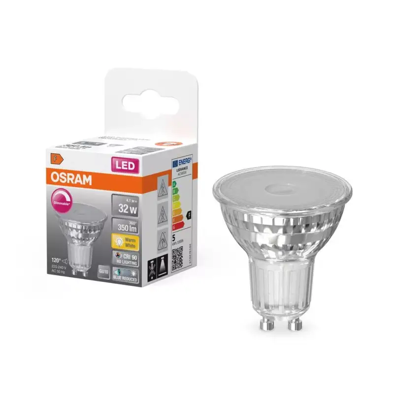 Korlátozott ajánlat LED izzó PAR16 reflektor GU10 4.1W = 32W 350lm 2700K Meleg CRI90 120° Szabályozható SUPERSTAR Osram