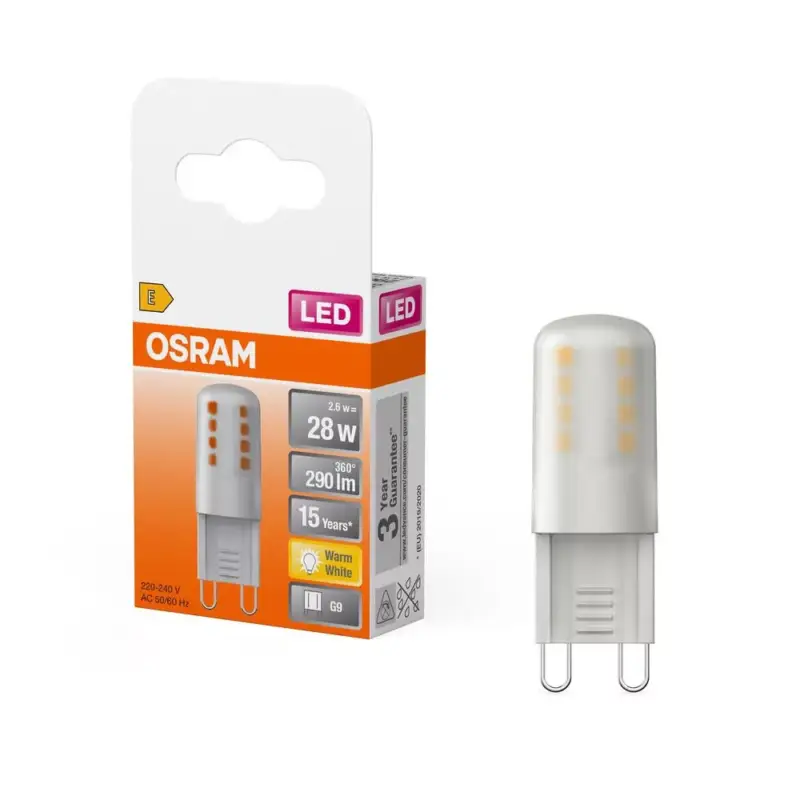 Korlátozott ajánlat LED kapszulaizzó G9 2.6W = 28W 290lm 2700K Meleg 300° LED PIN Osram