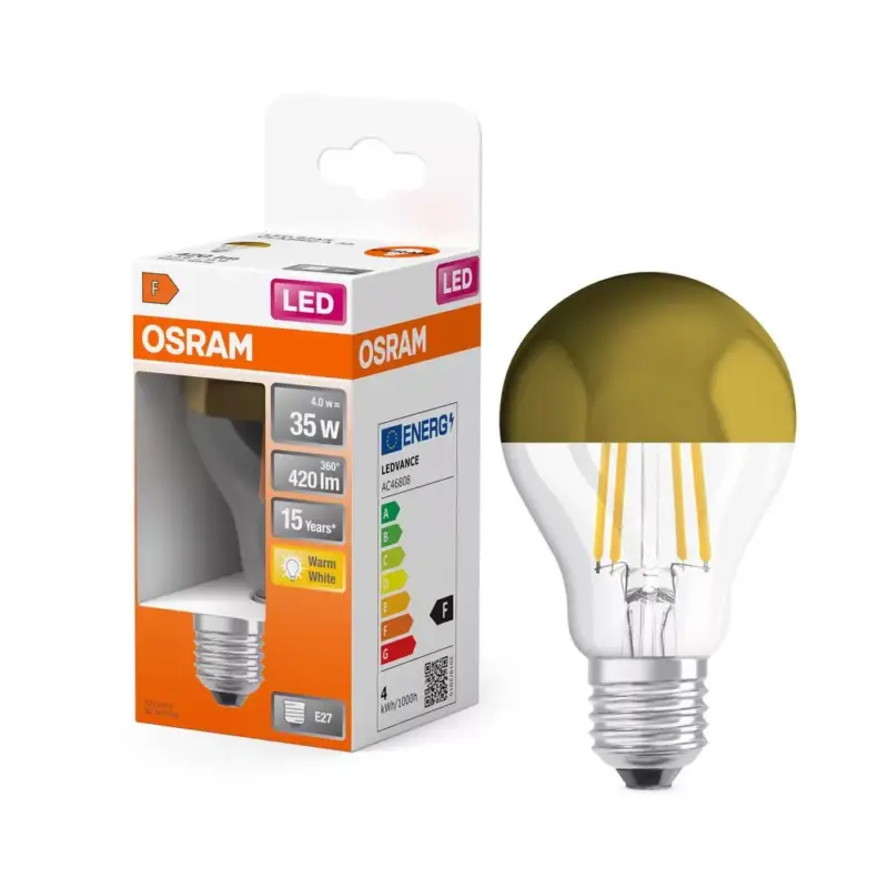 Különleges ajánlat LED izzó A60 E27 4W = 35W 400lm 2700K Meleg 300° Retrofit Filament CLASSIC Osram