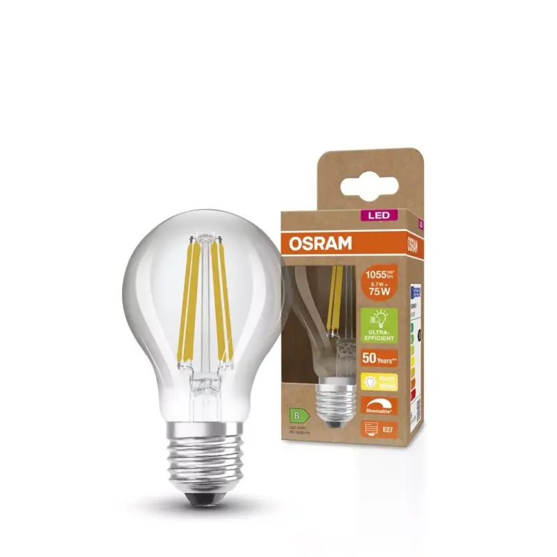 LED izzó A60 E27 5.7W = 75W 2700K 1055lm Meleg 300° Szabályozható CLASSIC Osram Ajánlat
