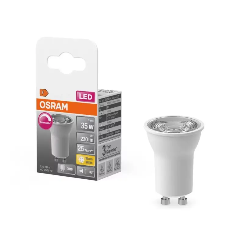 Rendeld meg most LED izzó PAR11 reflektor GU10 3W = 35W 230lm 2700K Meleg 36° Szabályozható SUPERSTAR Osram