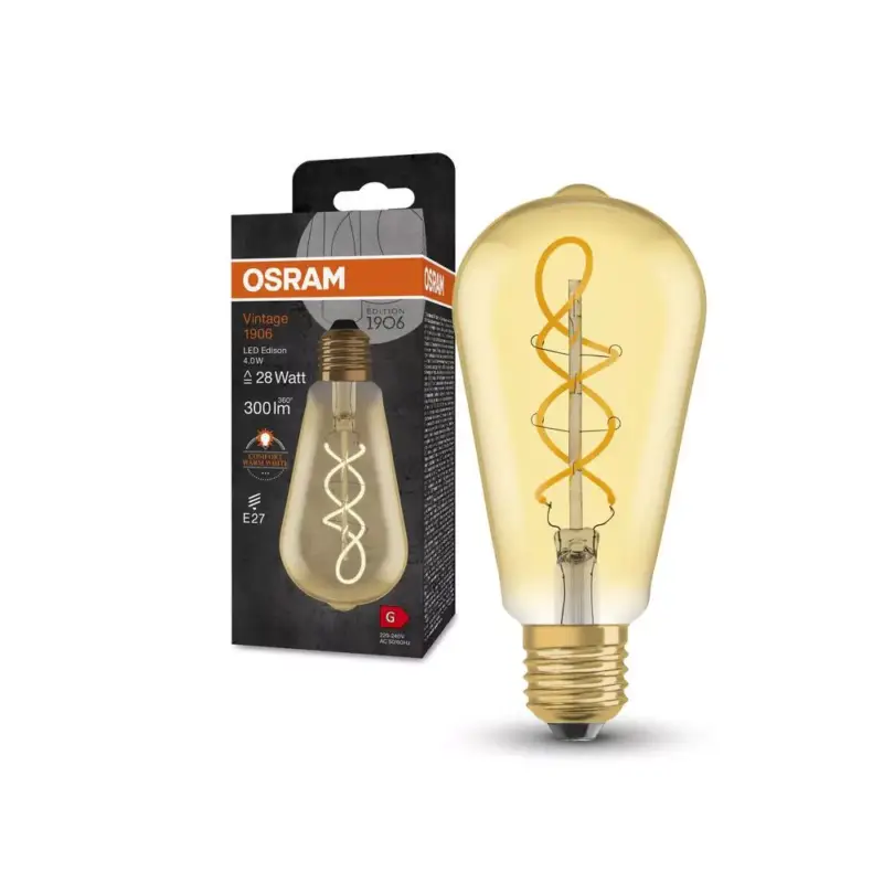 LED dekoratív izzó ST64 Edison E27 4W = 28W 300lm 2000K Meleg 300° Vintage 1906 Osram Biztonságos fizetés