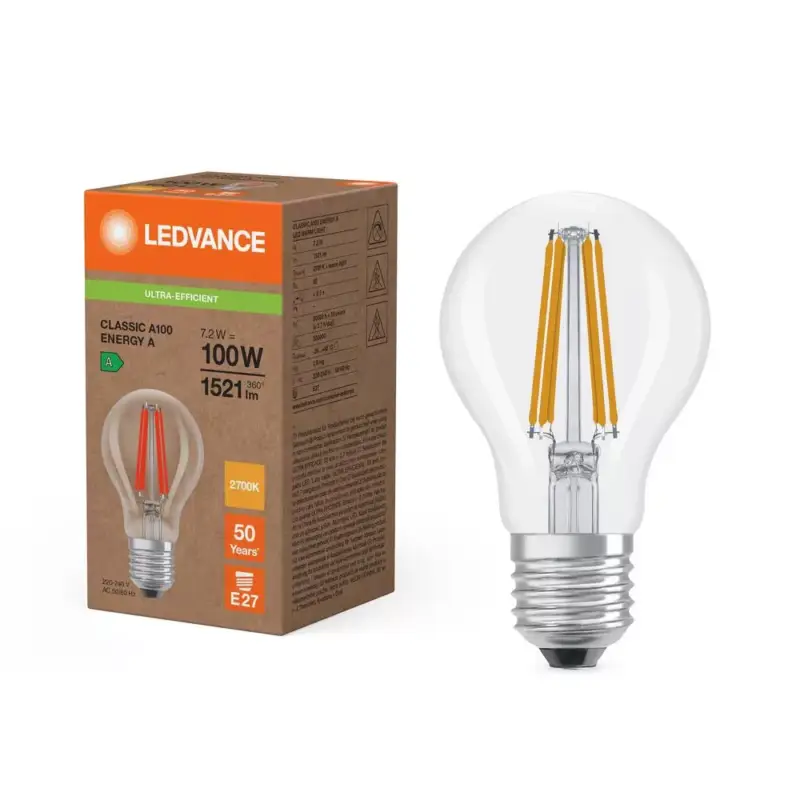 Outlet LED izzó E27 A60 7.2W = 100W 2700K 1521lm Meleg 300° Ledvance