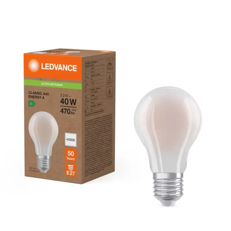 LED izzó E27 A60 2,2W = 40W 470lm 4000K semleges 320° Ledvance Legjobb ár