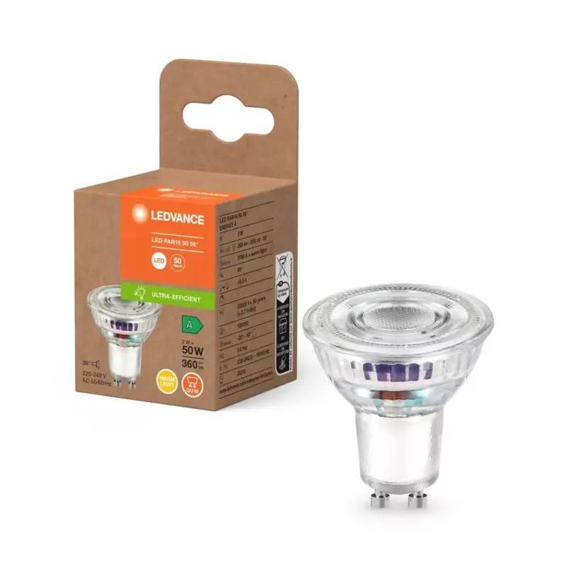 Vedd meg online LED izzó spotlámpa GU10 PAR16 2W = 50W 360lm 2700K Meleg 36° Ledvance