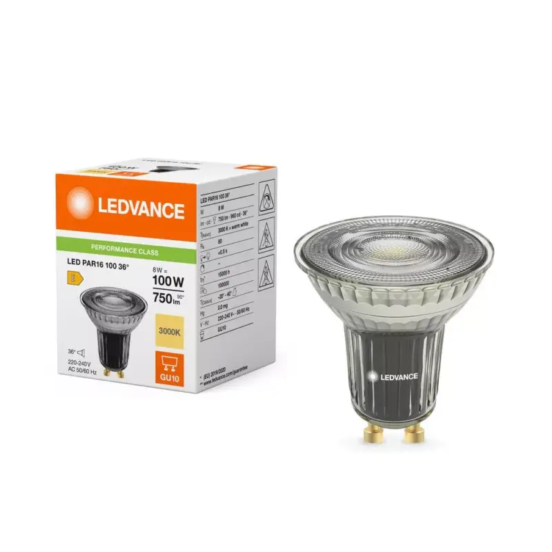 Vedd meg online LED izzó spotlámpa GU10 PAR16 8W = 100W 750lm 2700K Meleg 36° Szabályozható Ledvance