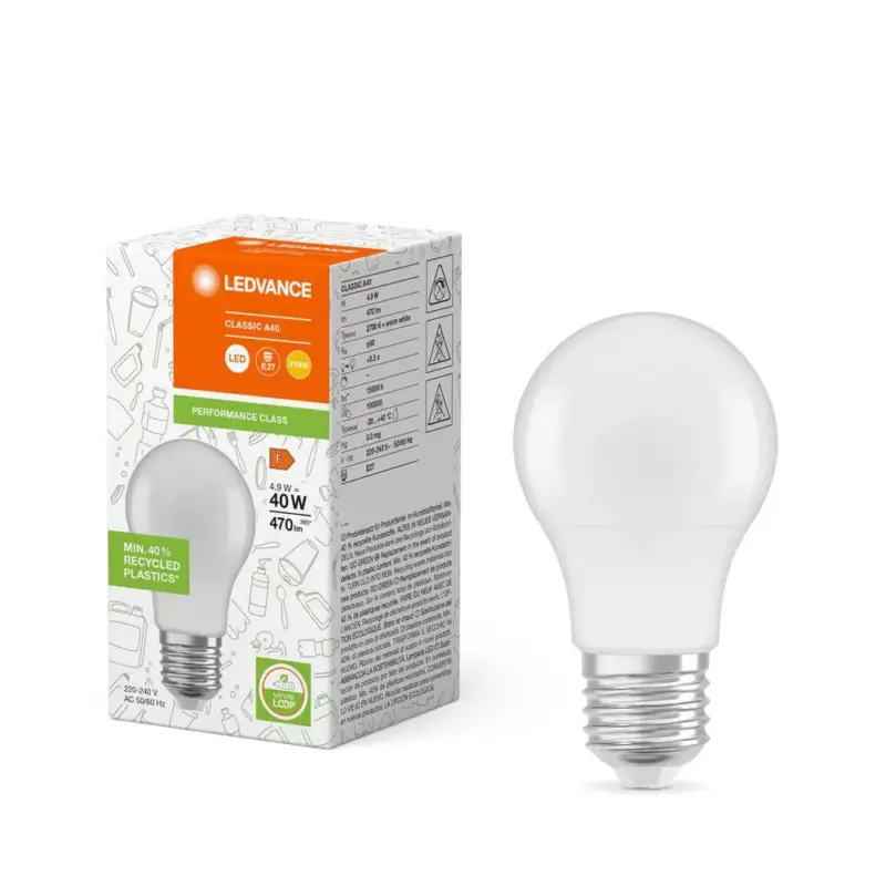 LED izzó E27 A55 4.9W = 40W 4000K 470lm Semleges 200° Ledvance Alacsony ár