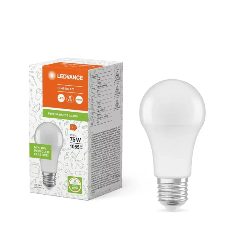 LED izzó E27 A60 10W = 75W 4000K 1055lm Semleges 200° Ledvance Alacsony ár