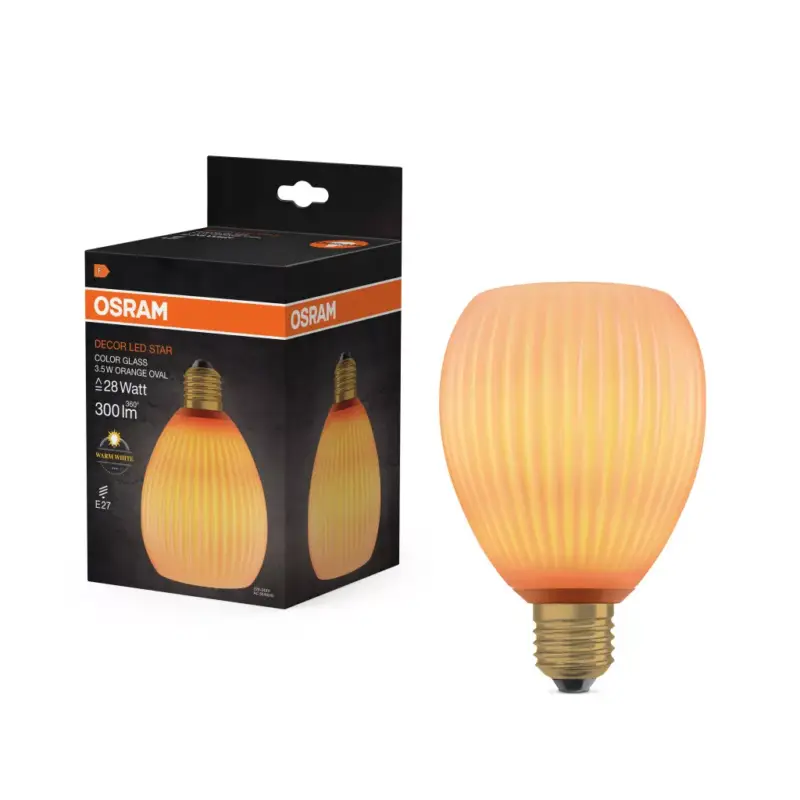 LED izzó E27 ovális 3.5W 300lm 2700K Meleg, dekoratív narancssárga Osram Olcsóbb