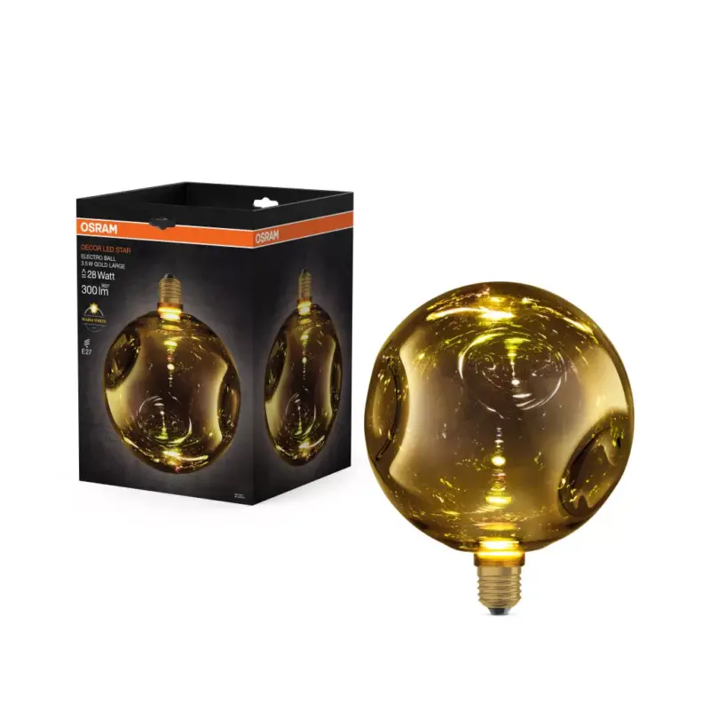 Bestseller LED izzó E27 gömb alakú 3,5 W 300 lm 2700 K Meleg, dekoratív arany, nagyméretű elektromos üveg Osram