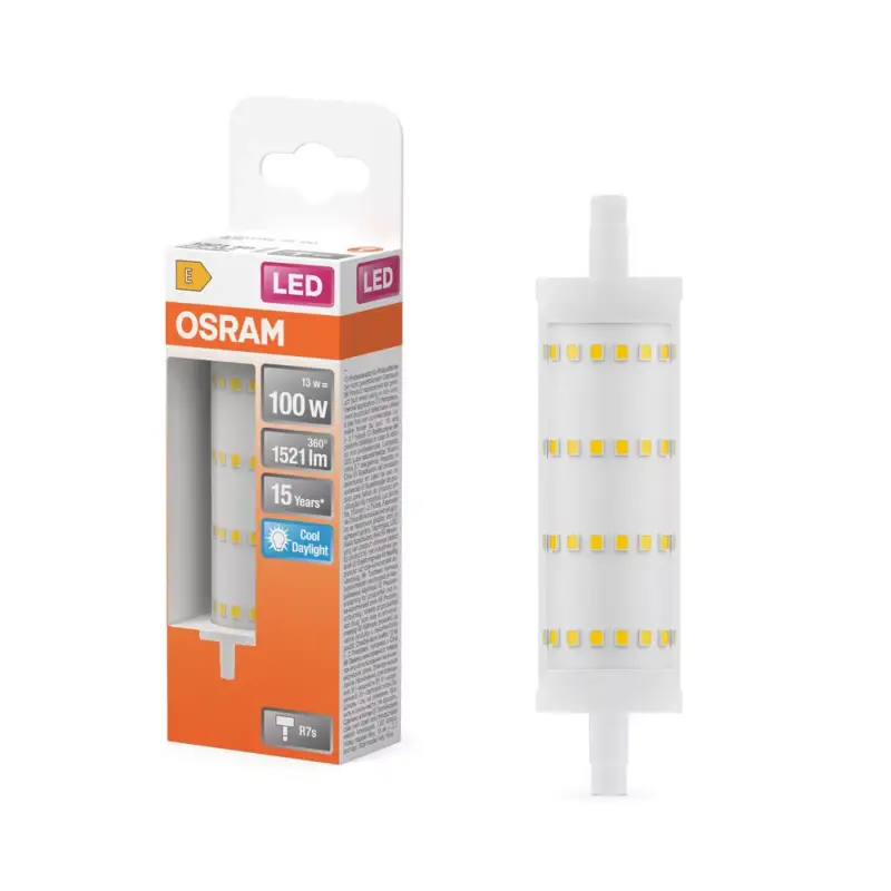 Népszerű LED kapszulaizzó R7s 13W = 100W 1521lm 6500K Hideg 300° Osram