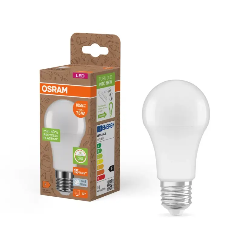 Azonnali szállítás LED izzó A60 E27 10W = 75W 1055lm 4000K Semleges 200° PCR LÁMPÁK Osram