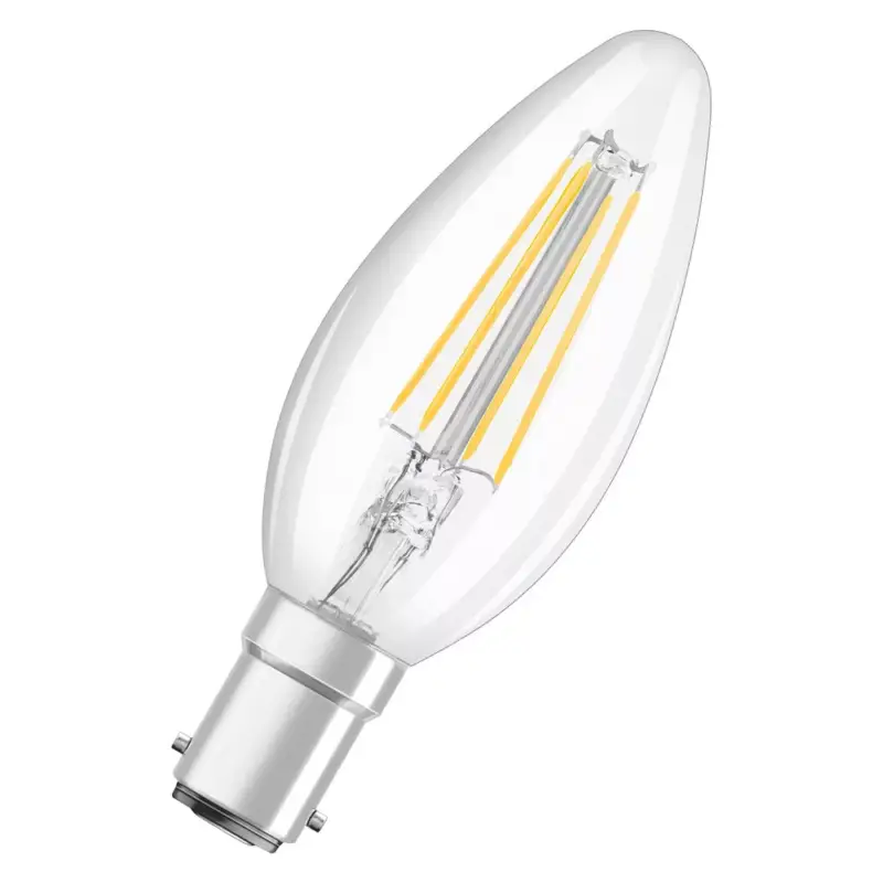 Expressz kézbesítés LED izzó B35 gyertya B15d 4W = 40W 470lm 2700K Meleg 300° Retrofit Filament CLASSIC Osram
