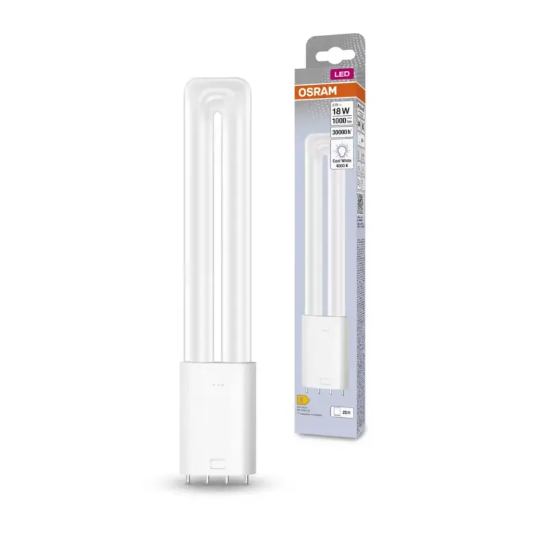 LED fénycső, egyoldalas, 2G11, 8W = 18W, 1000lm, 4000K, semleges, 140°, DULUX LED L HF és AC, Osram Ne maradj le
