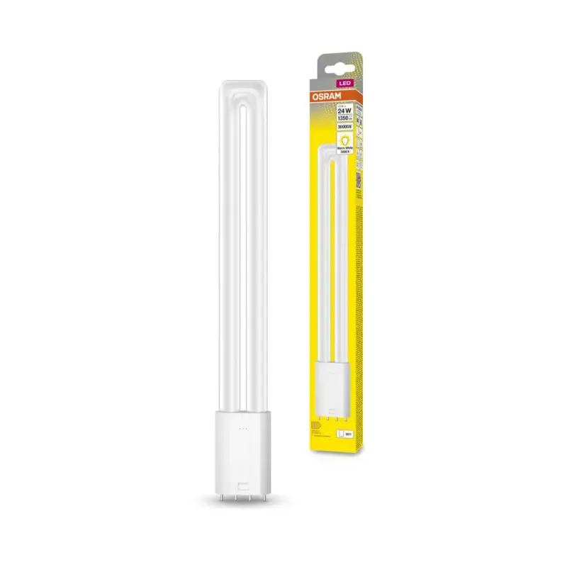 Szezonális akció LED cső, egyoldalas, 2G11, 12W = 24W, 1350lm, 3000K, meleg, 140°, DULUX LED L HF és AC, Osram