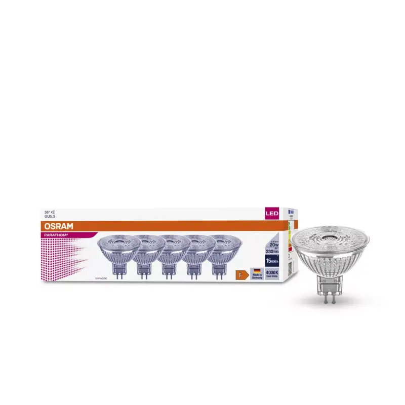 Biztonságos fizetés LED izzó MR16 reflektor GU5.3 2.6W = 20W 230lm 4000K semleges 36° PARATHOM Osram