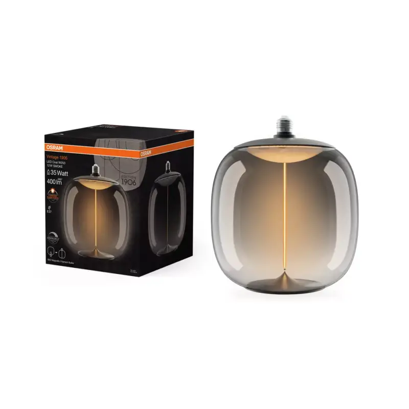 Bestseller LED dekoratív izzó E27 12W = 35W 400lm 1800K Meleg 320° Füstölt Izzószálas Szabályozható Fényerő Vintage 1906 Osram