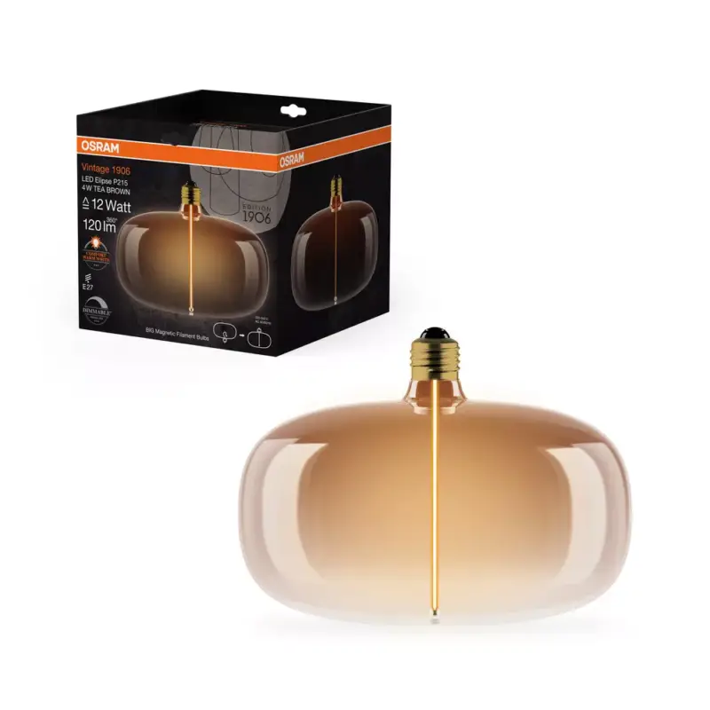 Alacsony ár LED dekoratív izzó E27 4W = 12W 120lm 1800K Meleg 320° Borostyánszínű Izzószálas Szabályozható Vintage 1906 Osram