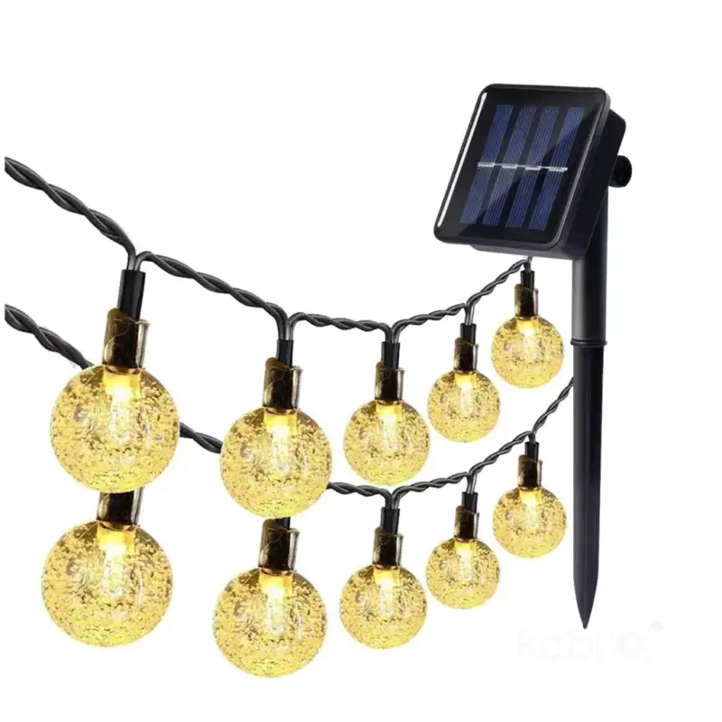 Napelemes lámpa, Girland, Kültéri, Kerti, LED, 0.12W, 3000K, Meleg fekete, IP44, Aura Kobi Nézd meg most